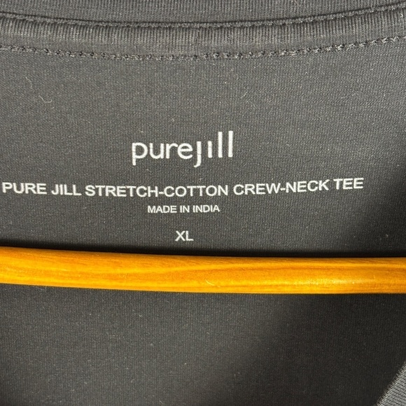 J Jill Pure Jill Stretch Cotton Crew Neck LongSleeve Tee Top XL Black Minimalist - Picture 5 of 11